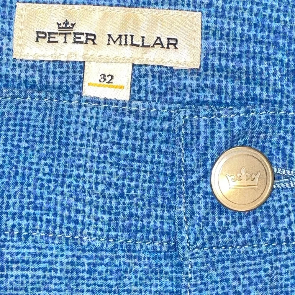 Men's Peter Millar‎ Performance Golf Casual Blue Chino Shorts Inseam 10